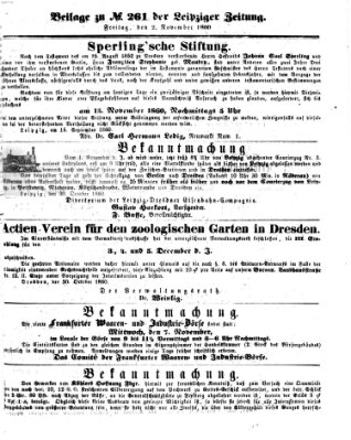 Leipziger Zeitung Freitag 2. November 1860
