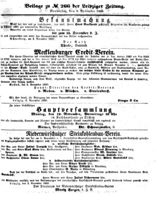 Leipziger Zeitung Donnerstag 8. November 1860