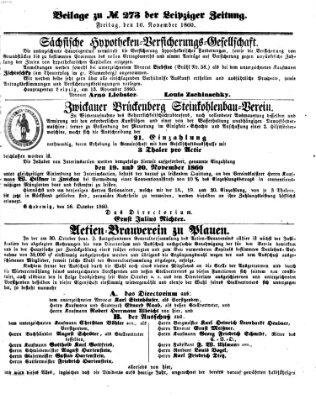 Leipziger Zeitung Freitag 16. November 1860