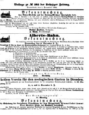 Leipziger Zeitung Samstag 1. Dezember 1860