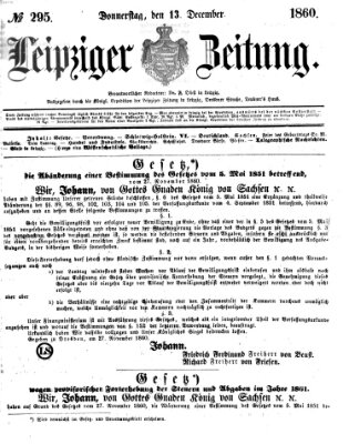Leipziger Zeitung Donnerstag 13. Dezember 1860