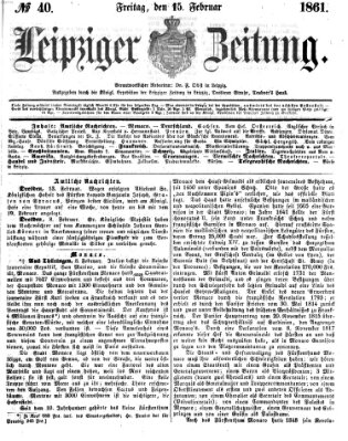 Leipziger Zeitung Freitag 15. Februar 1861