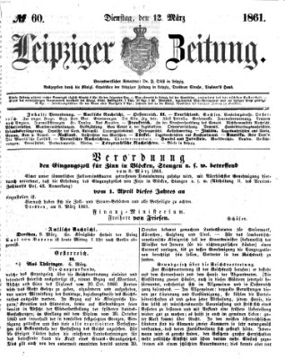 Leipziger Zeitung Dienstag 12. März 1861