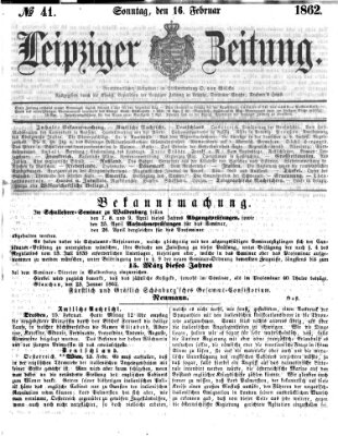 Leipziger Zeitung Sonntag 16. Februar 1862