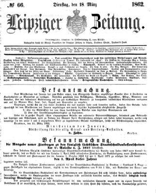 Leipziger Zeitung Dienstag 18. März 1862