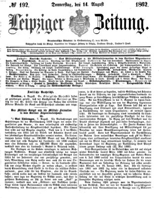 Leipziger Zeitung Donnerstag 14. August 1862