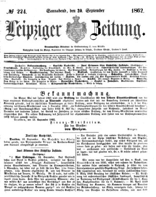 Leipziger Zeitung Samstag 20. September 1862
