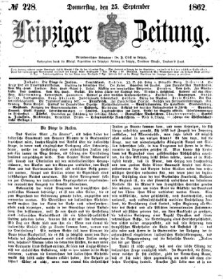Leipziger Zeitung Donnerstag 25. September 1862