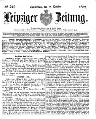 Leipziger Zeitung Donnerstag 9. Oktober 1862