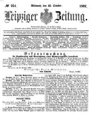 Leipziger Zeitung Mittwoch 22. Oktober 1862