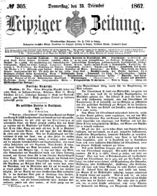 Leipziger Zeitung Donnerstag 25. Dezember 1862