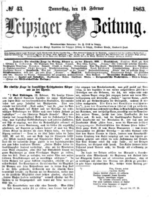 Leipziger Zeitung Donnerstag 19. Februar 1863