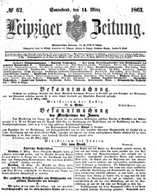 Leipziger Zeitung Samstag 14. März 1863