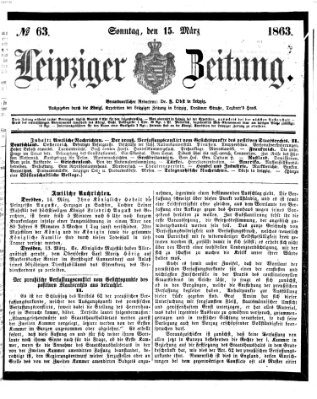 Leipziger Zeitung Sonntag 15. März 1863