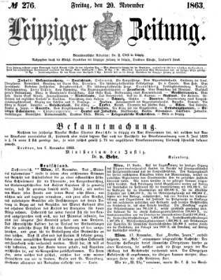 Leipziger Zeitung Freitag 20. November 1863