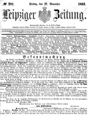 Leipziger Zeitung Freitag 27. November 1863