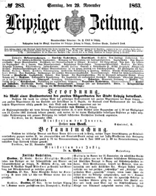 Leipziger Zeitung Sonntag 29. November 1863