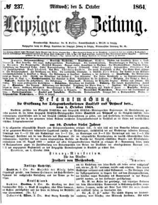 Leipziger Zeitung Mittwoch 5. Oktober 1864