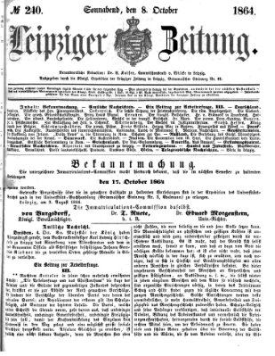 Leipziger Zeitung Samstag 8. Oktober 1864