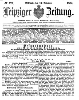 Leipziger Zeitung Mittwoch 16. November 1864