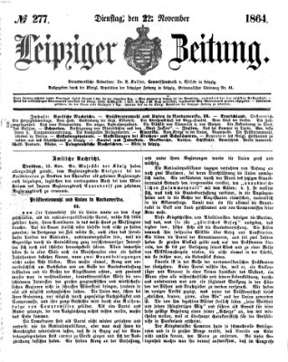 Leipziger Zeitung Dienstag 22. November 1864