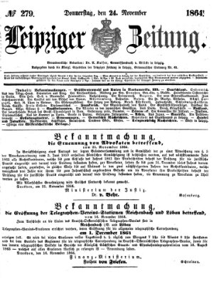 Leipziger Zeitung Donnerstag 24. November 1864