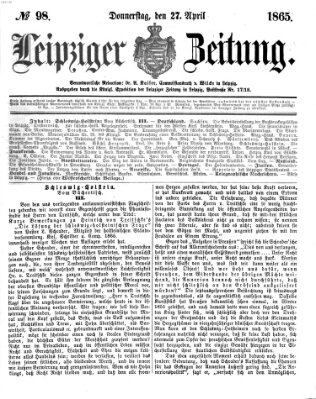 Leipziger Zeitung Donnerstag 27. April 1865