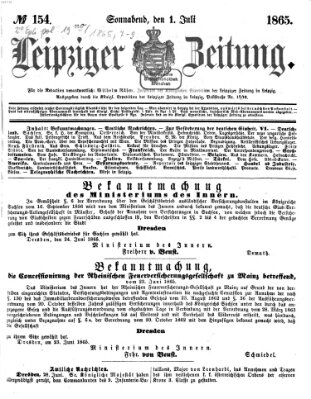 Leipziger Zeitung Samstag 1. Juli 1865