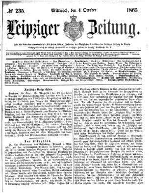 Leipziger Zeitung Mittwoch 4. Oktober 1865