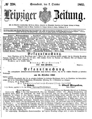 Leipziger Zeitung Samstag 7. Oktober 1865