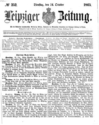 Leipziger Zeitung Dienstag 24. Oktober 1865