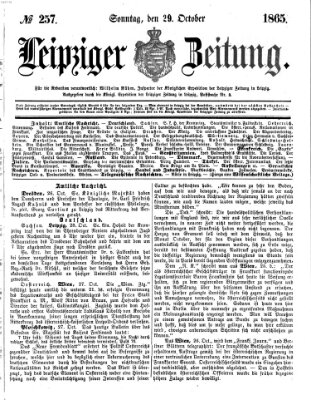 Leipziger Zeitung Sonntag 29. Oktober 1865