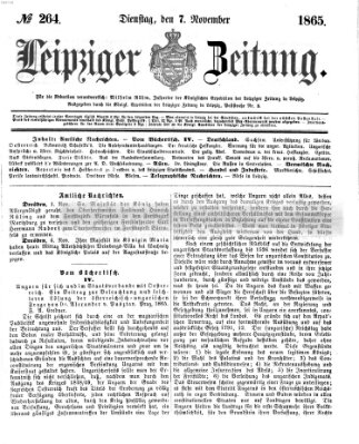 Leipziger Zeitung Dienstag 7. November 1865