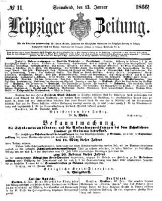 Leipziger Zeitung Samstag 13. Januar 1866
