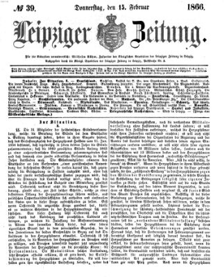Leipziger Zeitung Donnerstag 15. Februar 1866