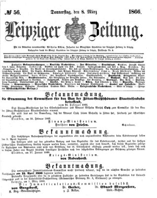 Leipziger Zeitung Donnerstag 8. März 1866