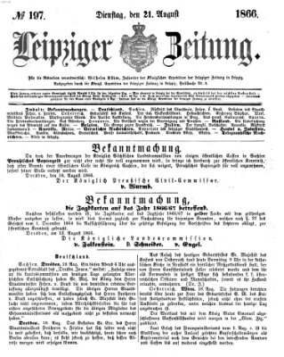 Leipziger Zeitung Dienstag 21. August 1866