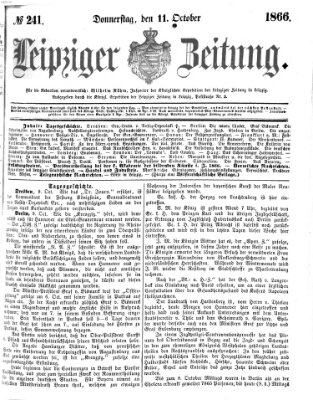 Leipziger Zeitung Donnerstag 11. Oktober 1866