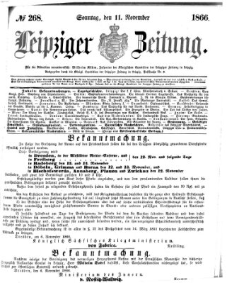 Leipziger Zeitung Sonntag 11. November 1866