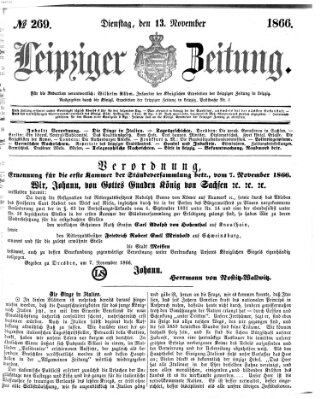 Leipziger Zeitung Dienstag 13. November 1866