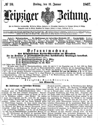 Leipziger Zeitung Freitag 11. Januar 1867