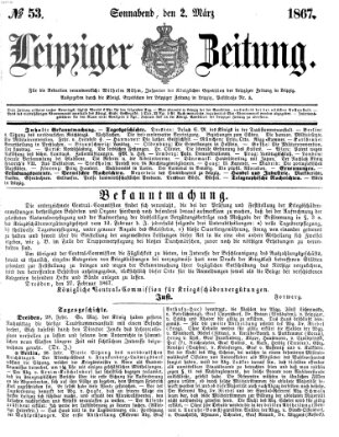 Leipziger Zeitung Samstag 2. März 1867