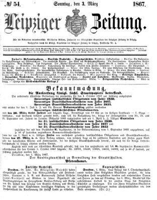 Leipziger Zeitung Sonntag 3. März 1867