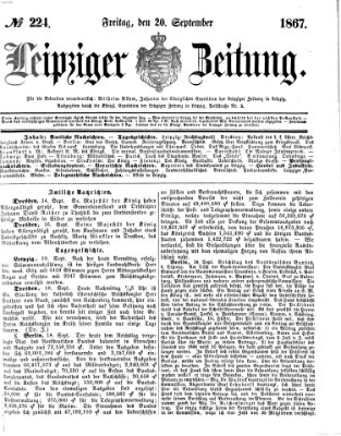 Leipziger Zeitung Freitag 20. September 1867