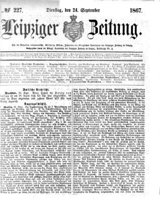 Leipziger Zeitung Dienstag 24. September 1867