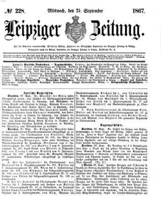 Leipziger Zeitung Mittwoch 25. September 1867