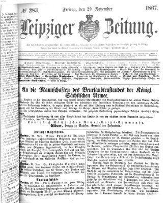 Leipziger Zeitung Freitag 29. November 1867