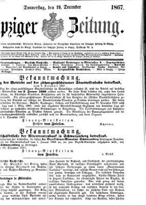 Leipziger Zeitung Donnerstag 19. Dezember 1867