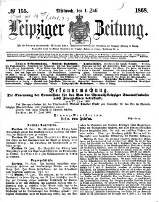 Leipziger Zeitung Mittwoch 1. Juli 1868