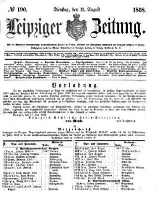 Leipziger Zeitung Dienstag 11. August 1868